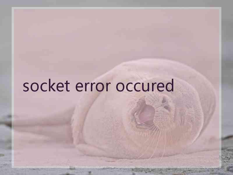 socket error occured