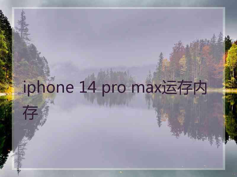 iphone 14 pro max运存内存