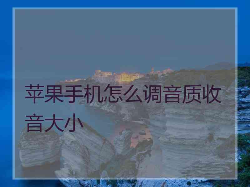 苹果手机怎么调音质收音大小