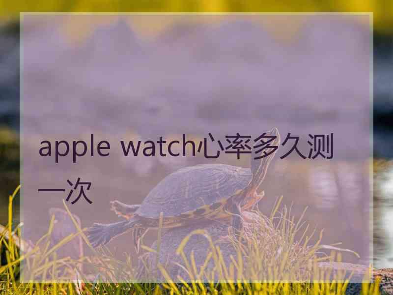 apple watch心率多久测一次