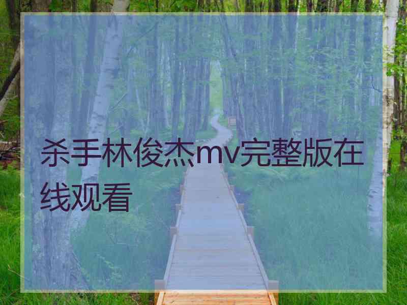 杀手林俊杰mv完整版在线观看