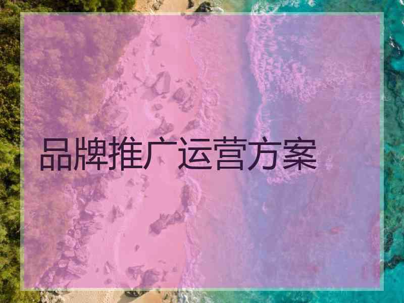 品牌推广运营方案