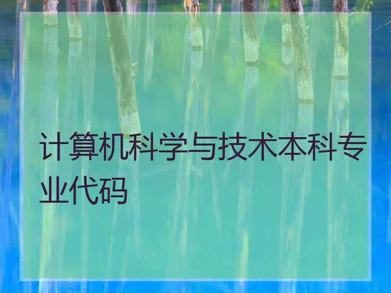 计算机科学与技术本科专业代码