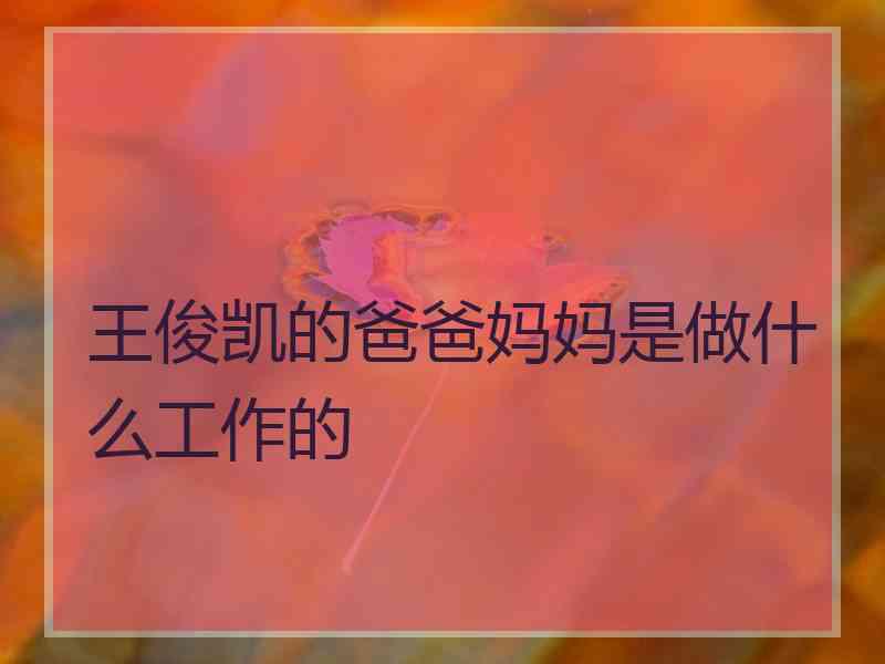 王俊凯的爸爸妈妈是做什么工作的