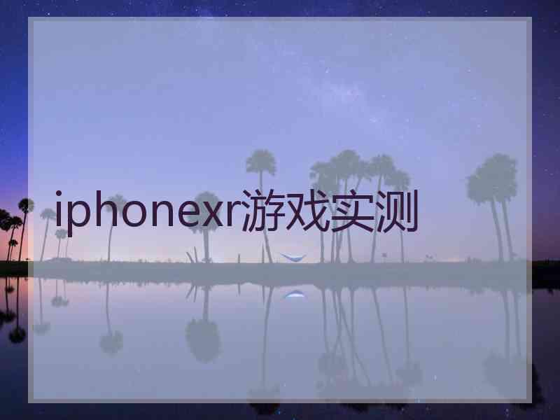 iphonexr游戏实测