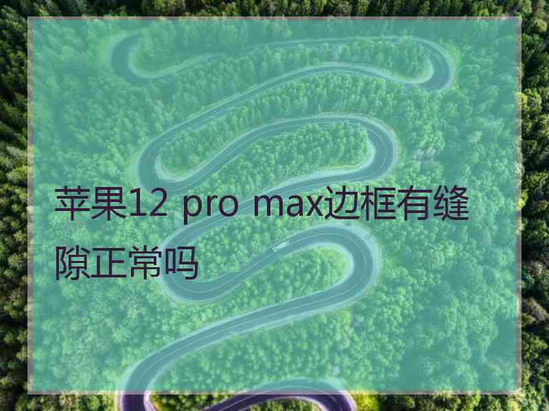 苹果12 pro max边框有缝隙正常吗