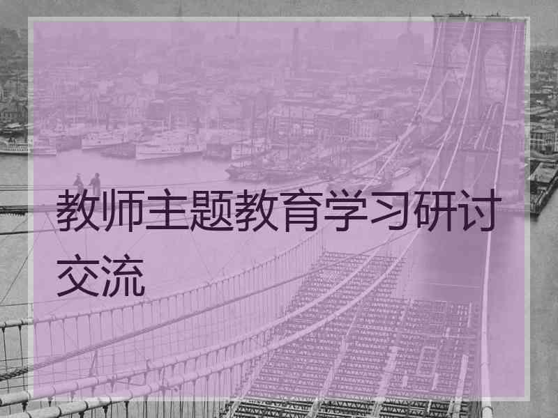 教师主题教育学习研讨交流