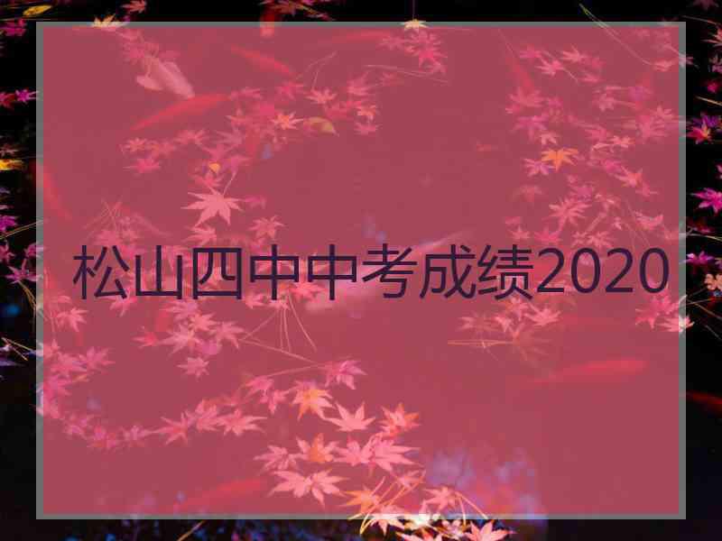 松山四中中考成绩2020