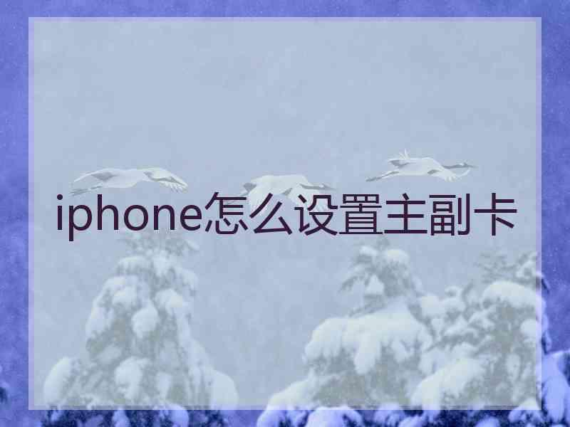 iphone怎么设置主副卡