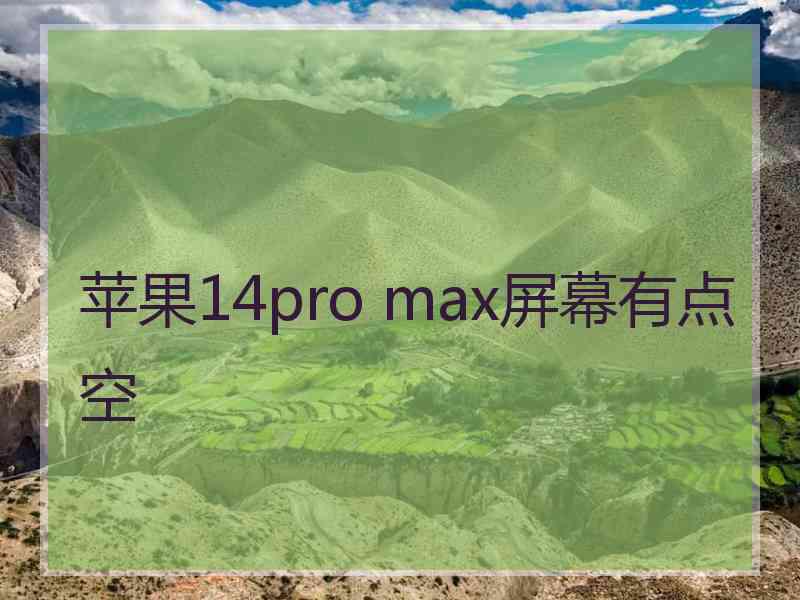 苹果14pro max屏幕有点空