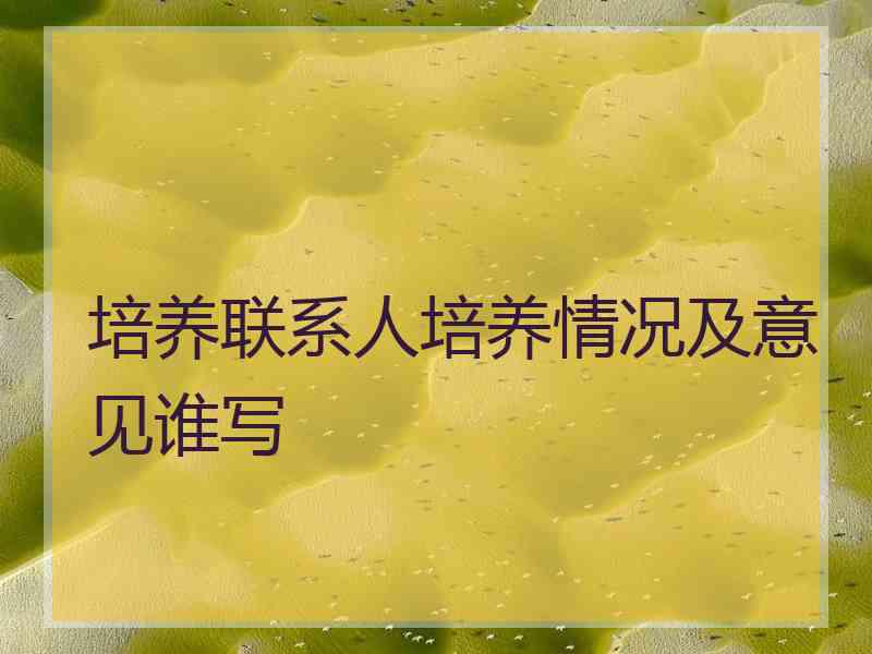 培养联系人培养情况及意见谁写