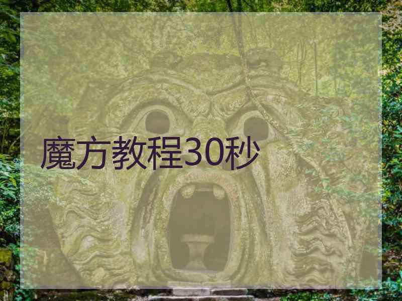 魔方教程30秒