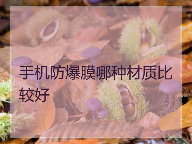 手机防爆膜哪种材质比较好