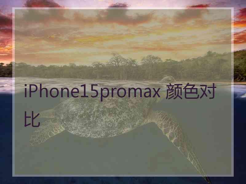 iPhone15promax 颜色对比