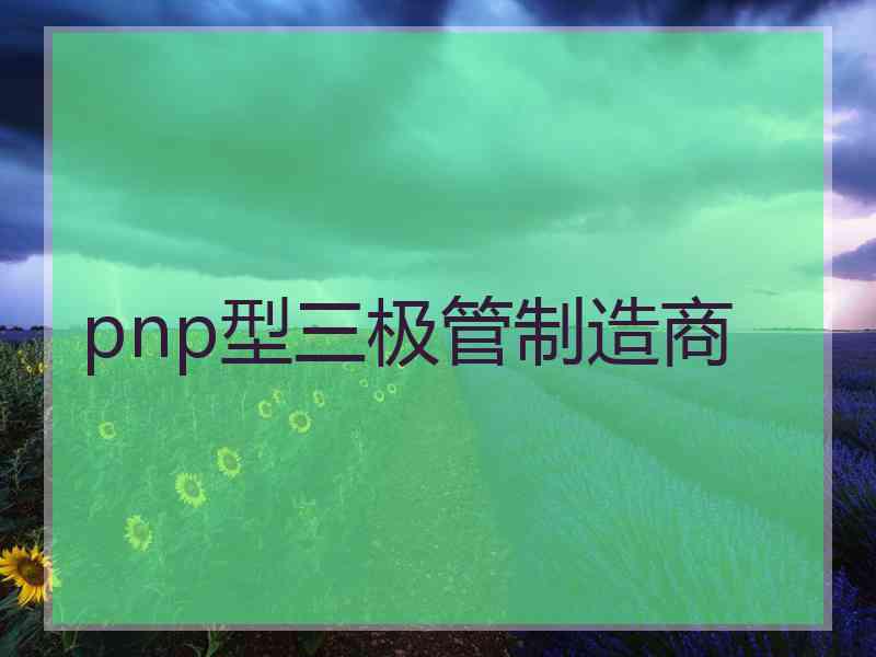 pnp型三极管制造商