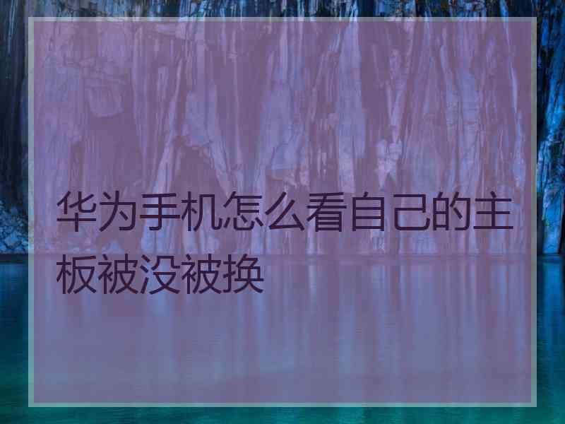 华为手机怎么看自己的主板被没被换