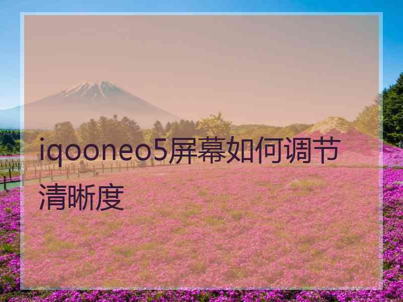 iqooneo5屏幕如何调节清晰度