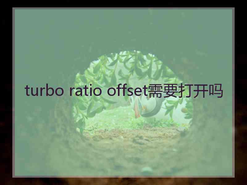 turbo ratio offset需要打开吗