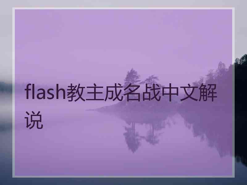 flash教主成名战中文解说