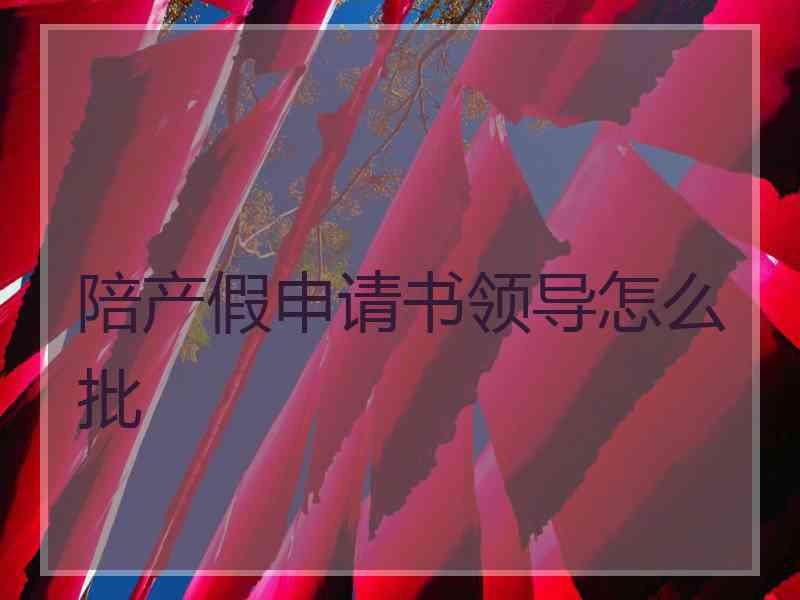 陪产假申请书领导怎么批