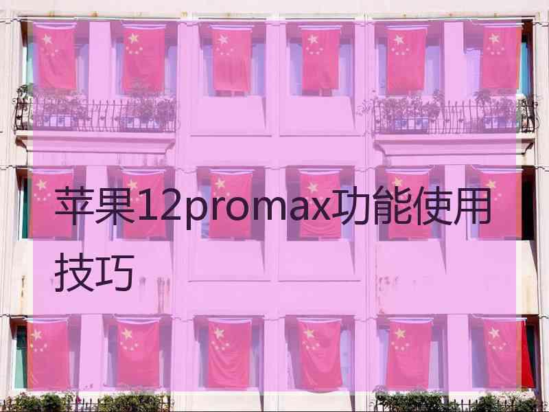 苹果12promax功能使用技巧