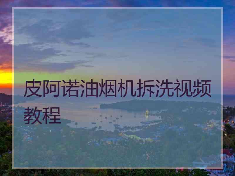 皮阿诺油烟机拆洗视频教程