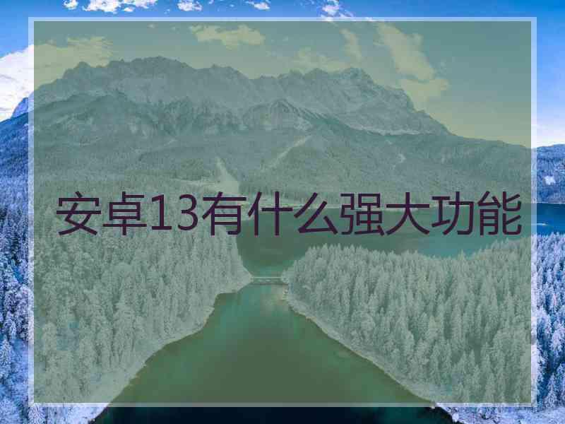 安卓13有什么强大功能