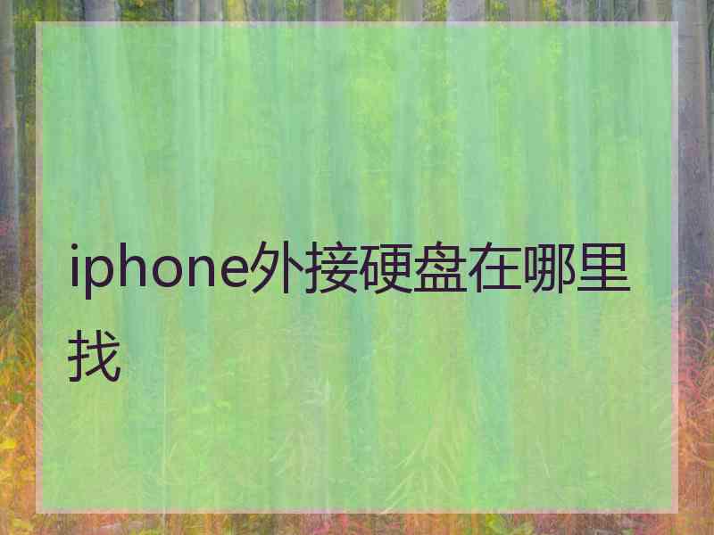 iphone外接硬盘在哪里找