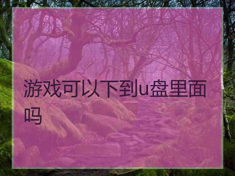 游戏可以下到u盘里面吗