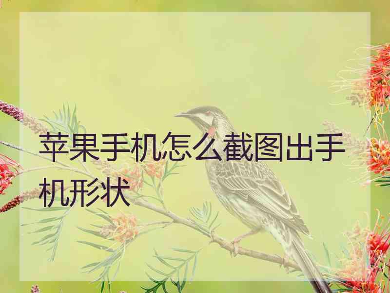 苹果手机怎么截图出手机形状