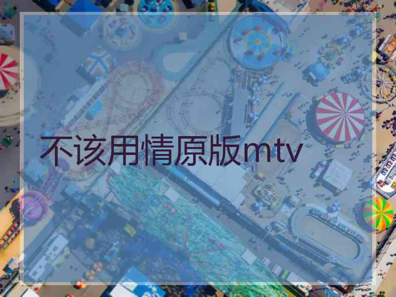 不该用情原版mtv