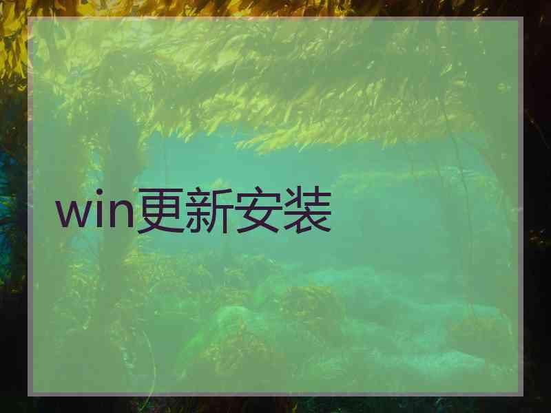 win更新安装