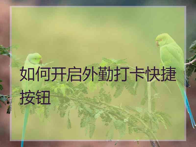 如何开启外勤打卡快捷按钮