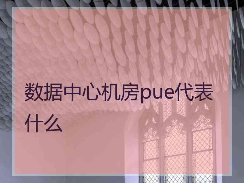 数据中心机房pue代表什么