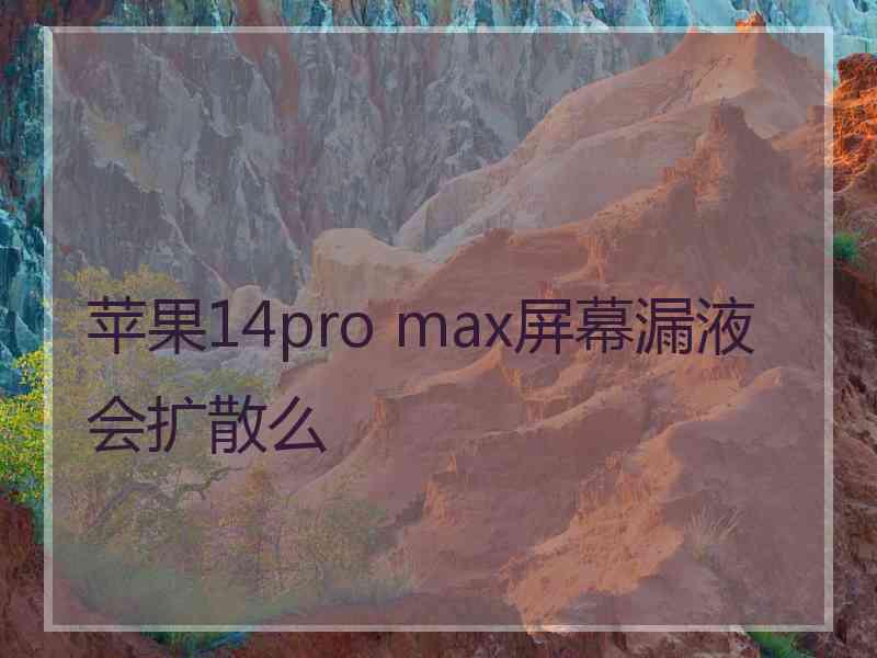 苹果14pro max屏幕漏液会扩散么