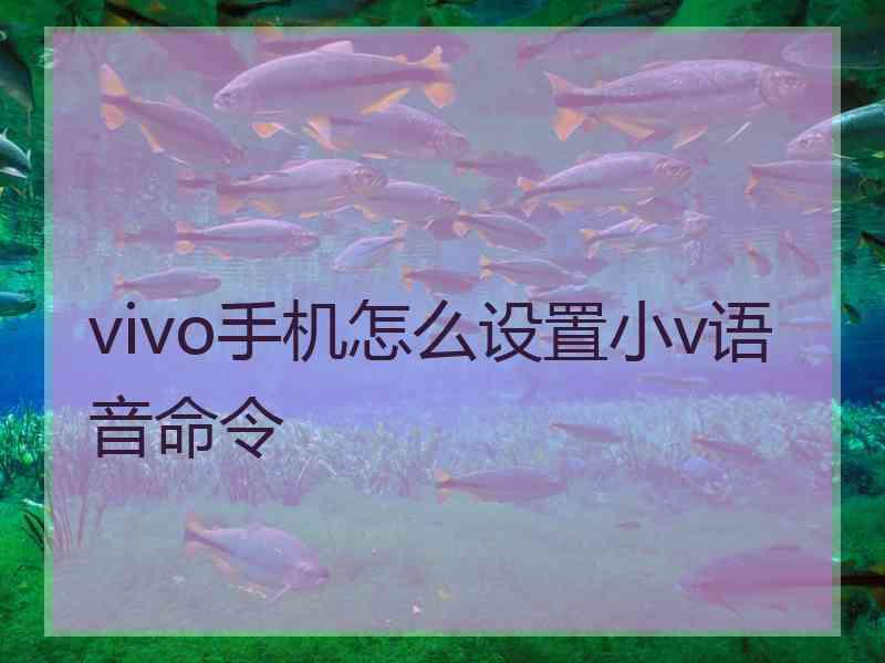 vivo手机怎么设置小v语音命令