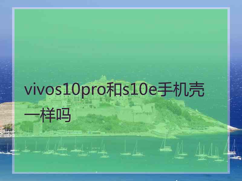 vivos10pro和s10e手机壳一样吗