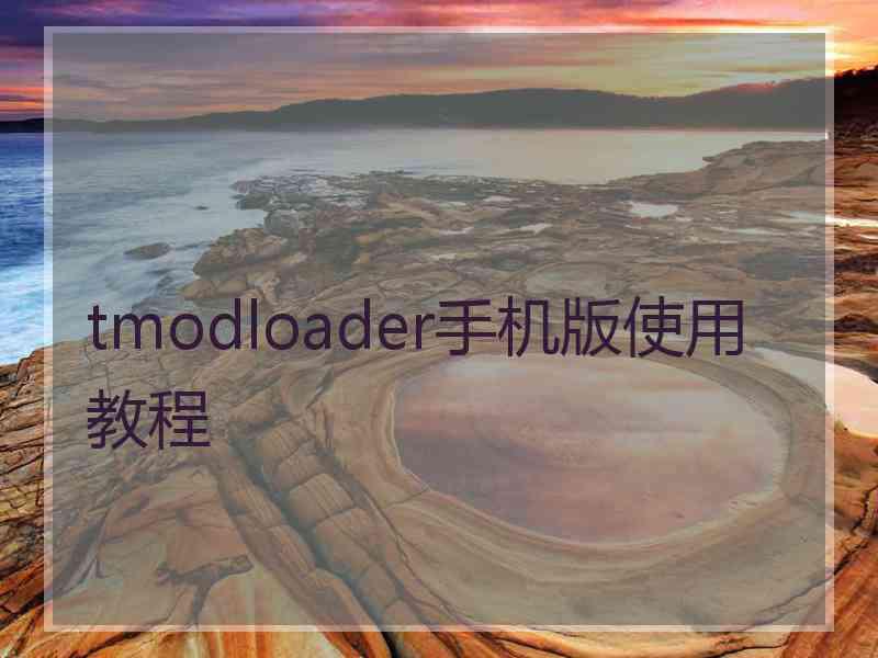 tmodloader手机版使用教程