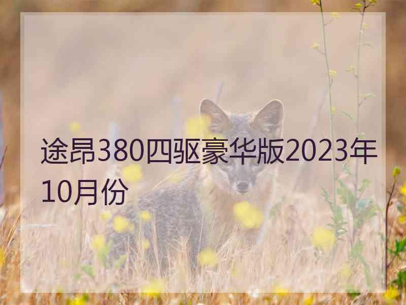 途昂380四驱豪华版2023年10月份