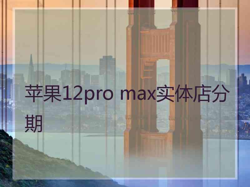 苹果12pro max实体店分期