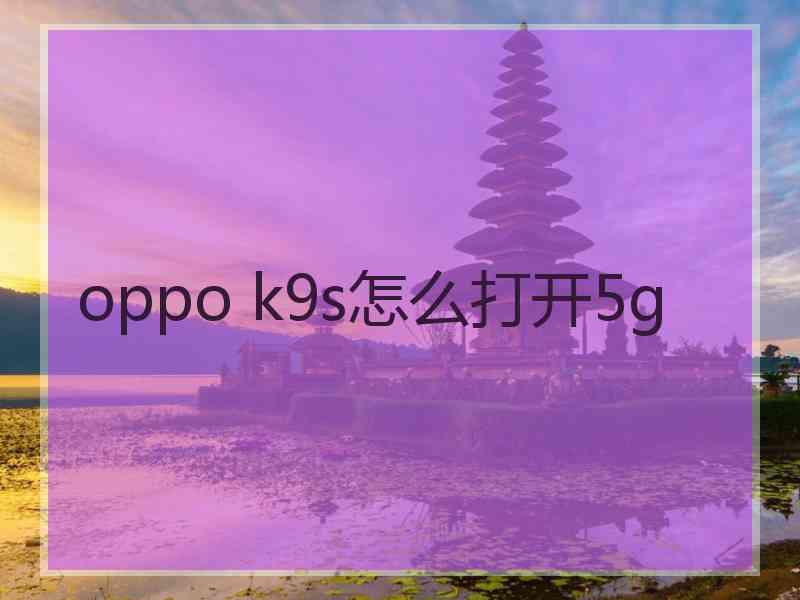 oppo k9s怎么打开5g