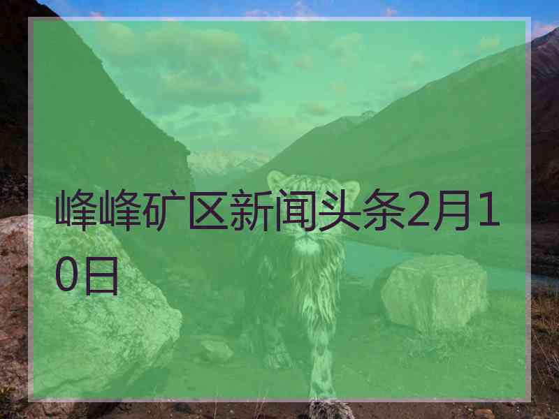 峰峰矿区新闻头条2月10日