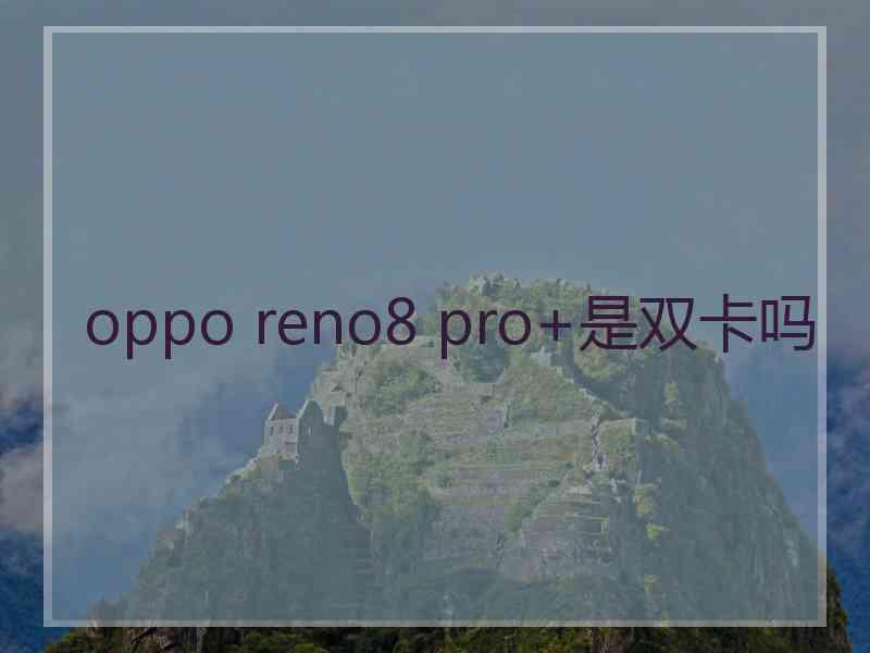 oppo reno8 pro+是双卡吗