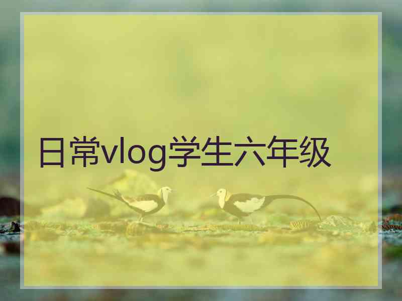 日常vlog学生六年级