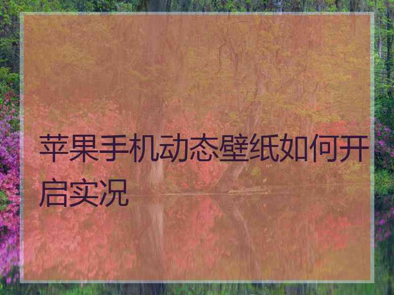 苹果手机动态壁纸如何开启实况