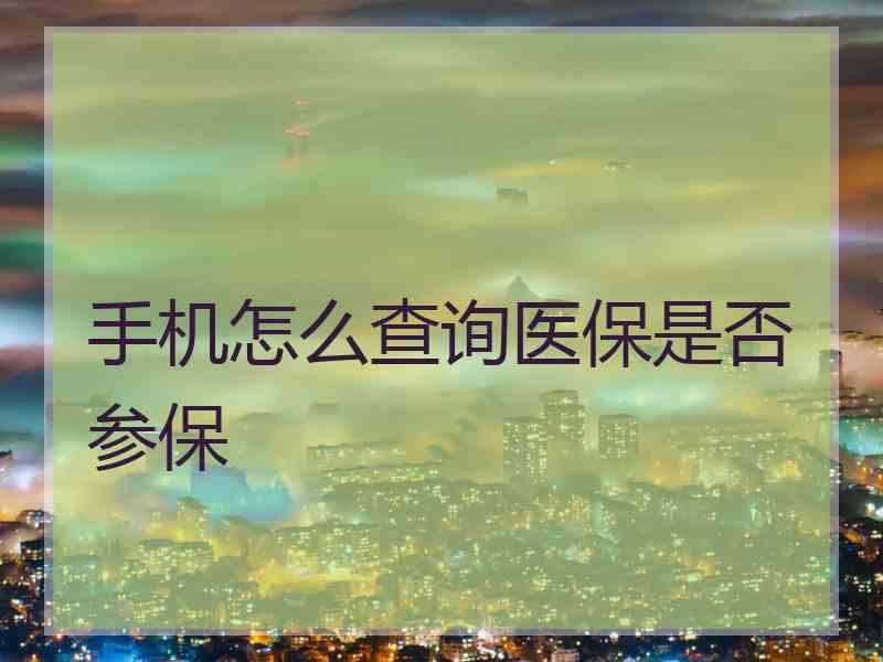 手机怎么查询医保是否参保