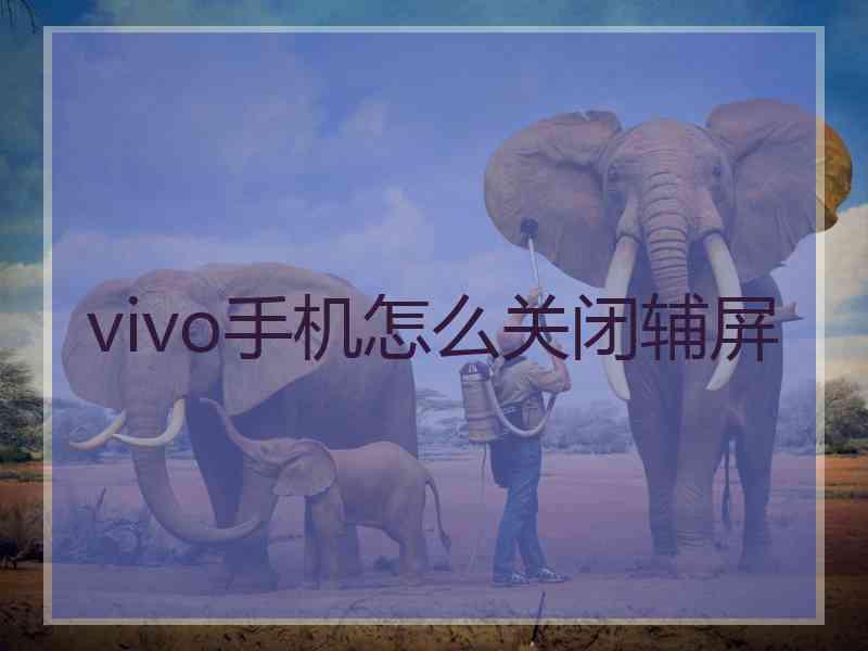 vivo手机怎么关闭辅屏