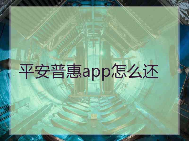 平安普惠app怎么还