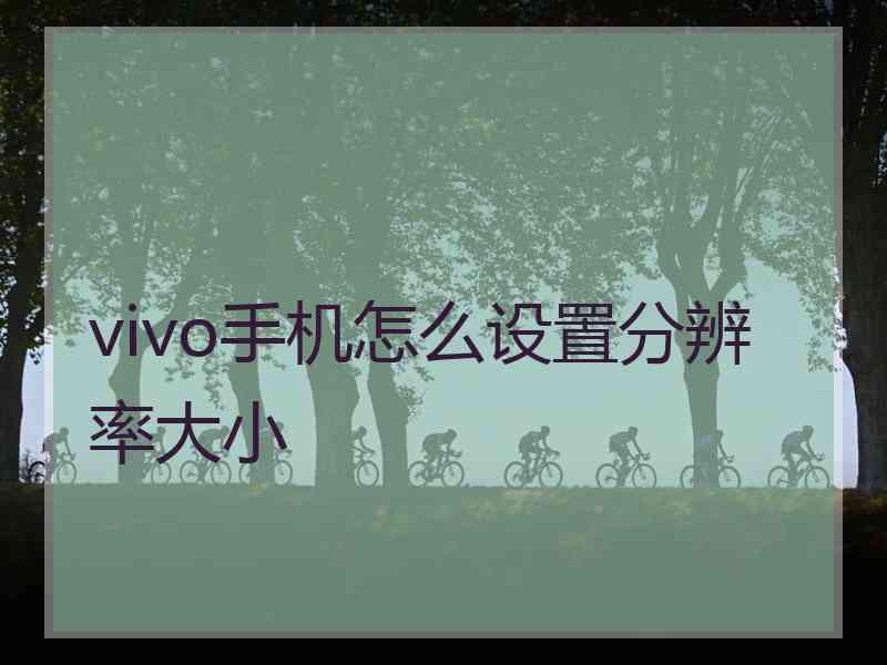 vivo手机怎么设置分辨率大小