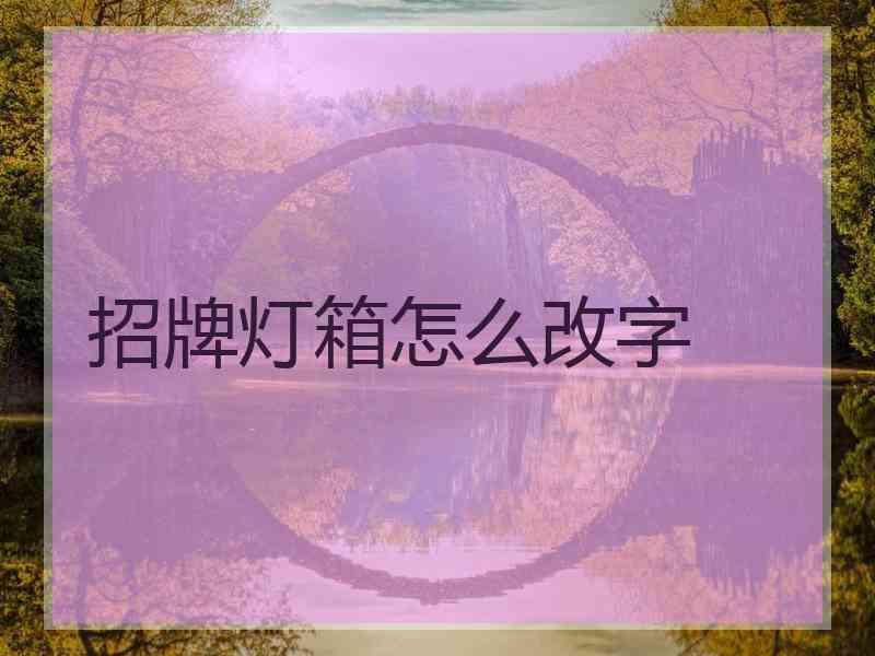 招牌灯箱怎么改字